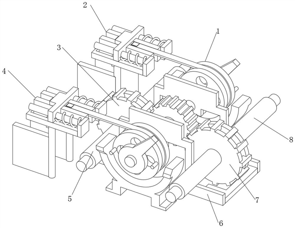 A flat type opening and closing transmission device for mechanical transportation