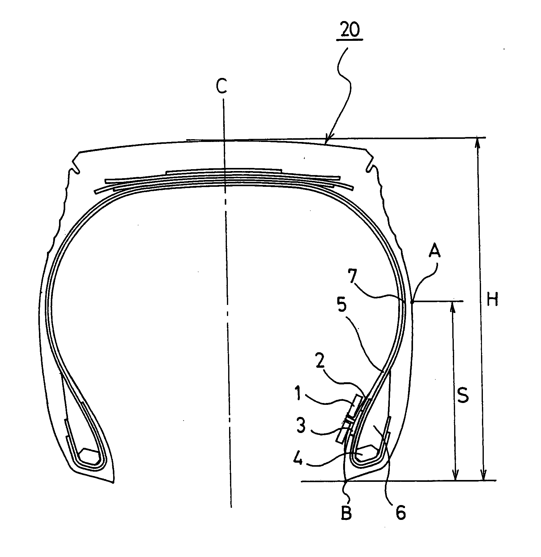 Pneumatic Tire and Method of Mounting Transponder to Pneumatic Tire