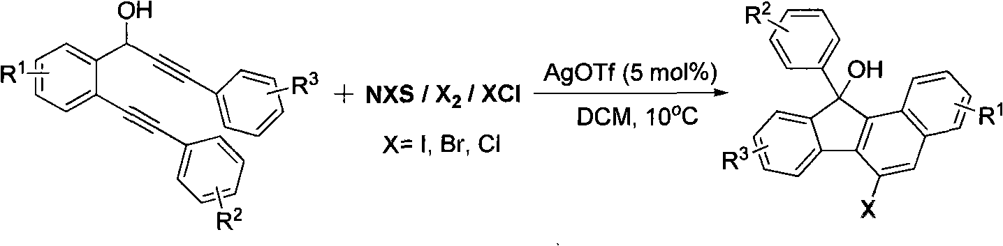 Method for preparing halogenated benzo [alfa] fluorenol