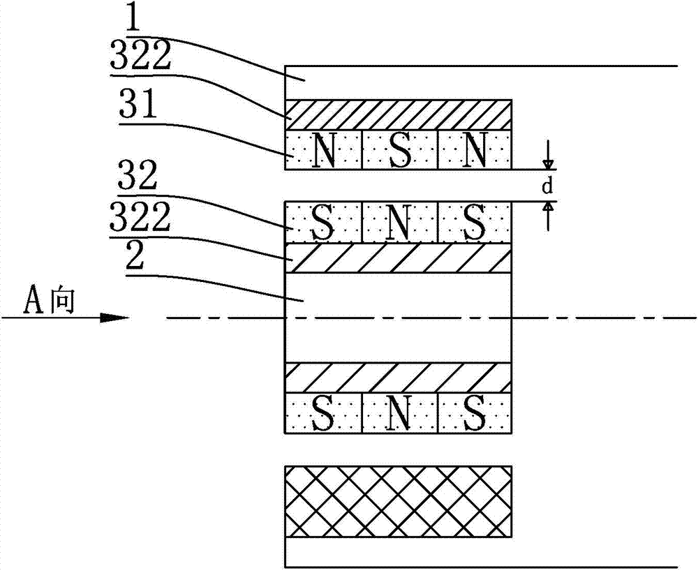 Fulcrum-equipped frictionless radial permanent magnetic suspension bearing