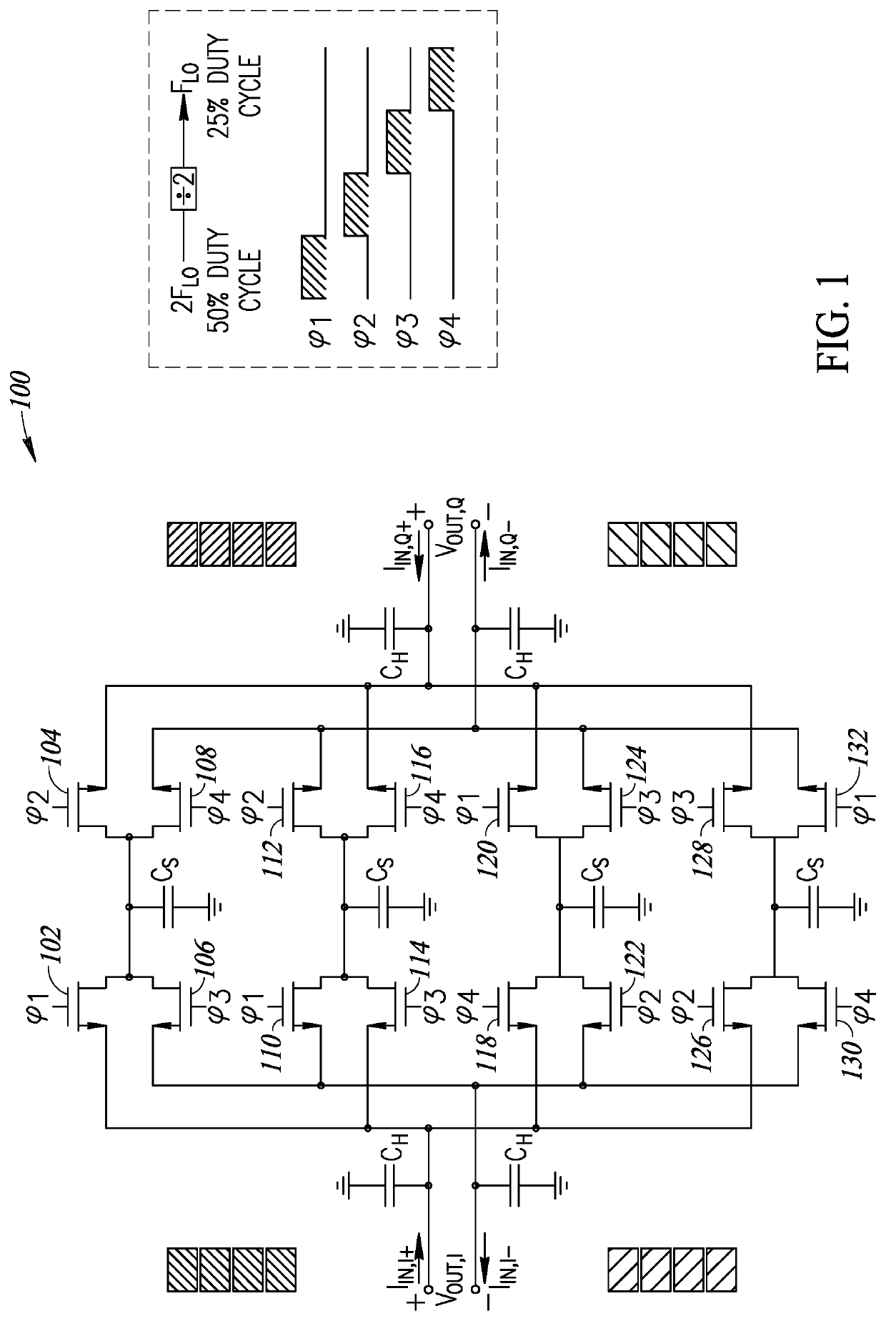 Discrete time charge sharing IIR bandpass filter incorporating clock phase reuse