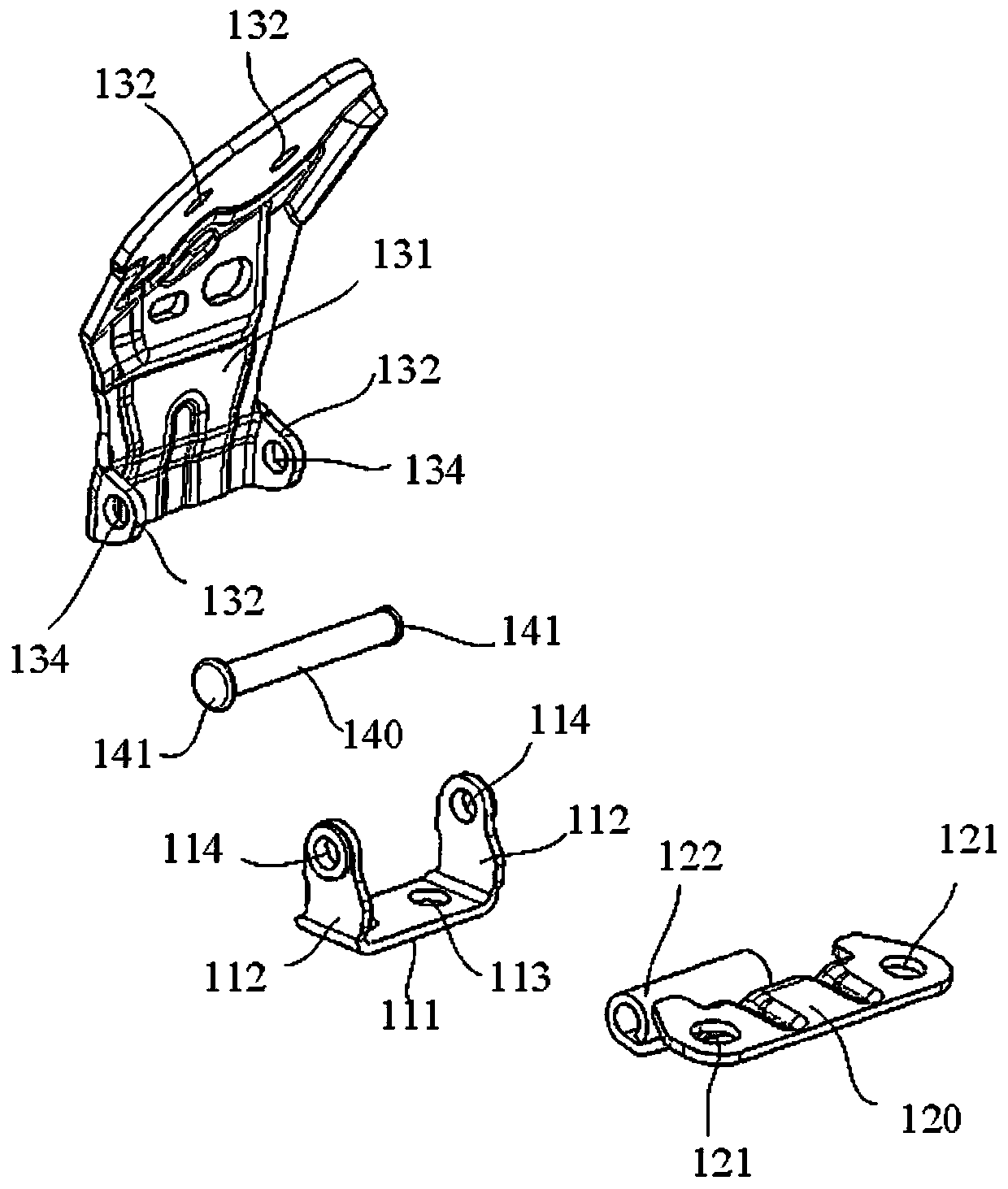 Hinge and vehicle with hinges