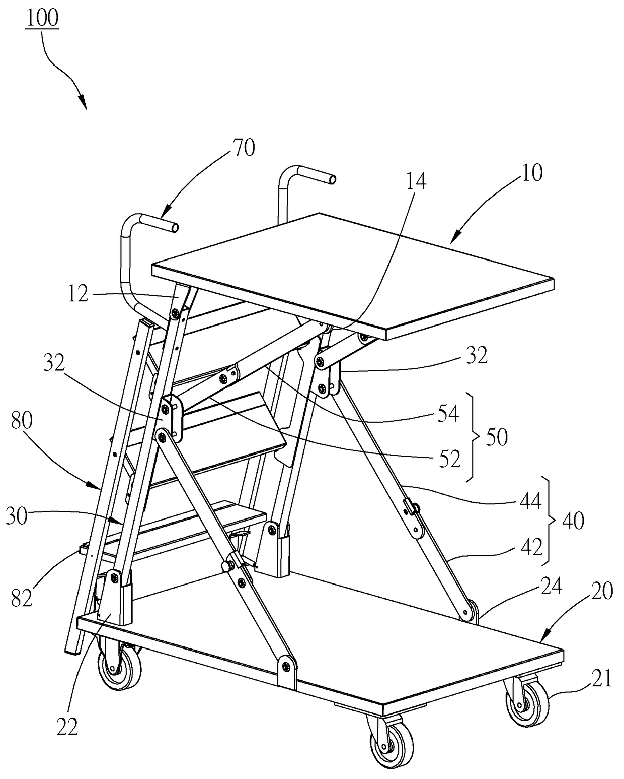 Foldable picking ladder cart