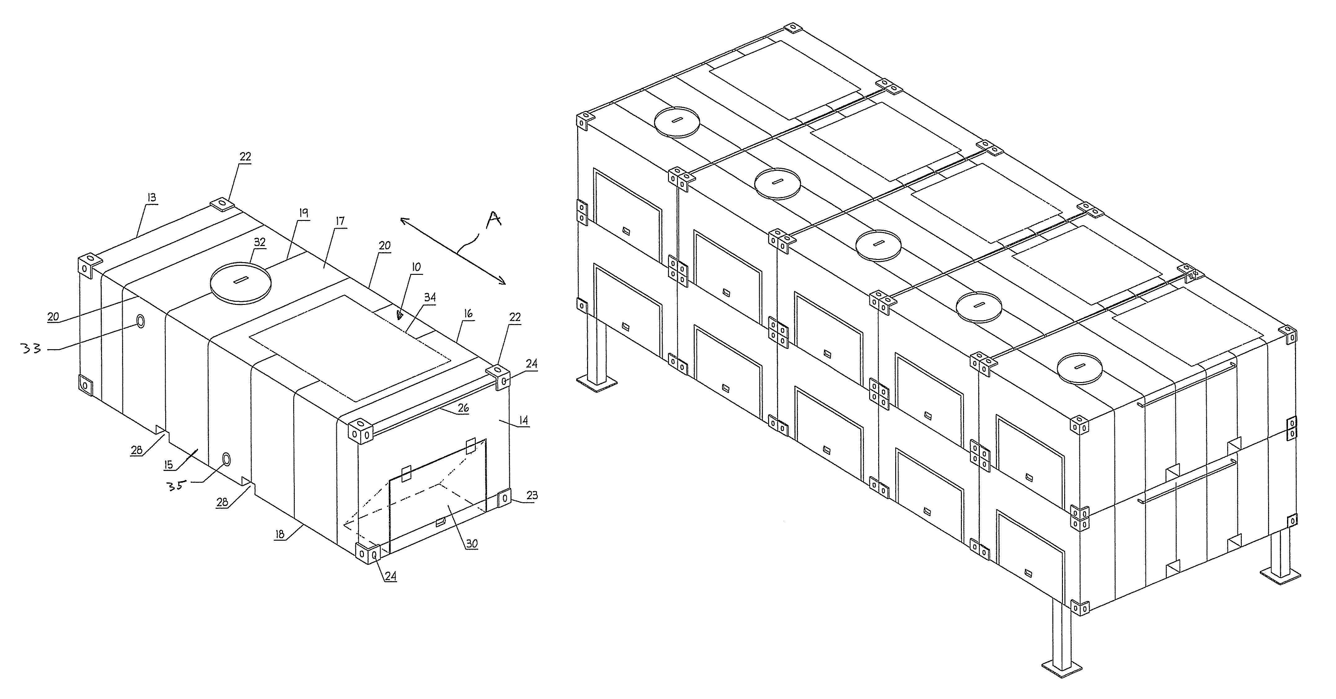 Shipping containers for flowable materials