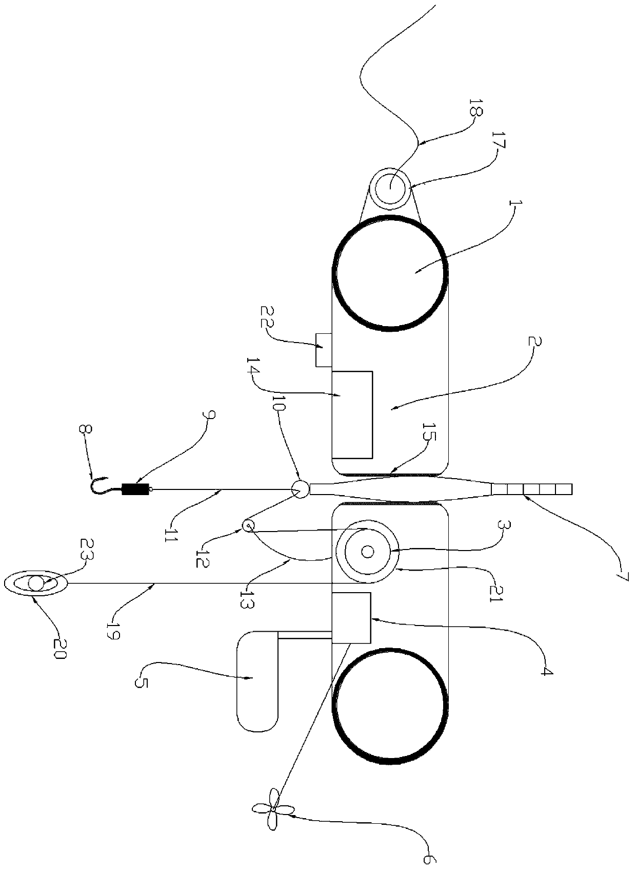 Remote-controlled fishing ship with video system