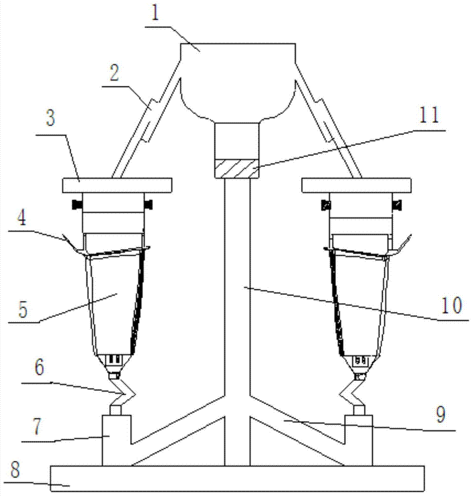 A gating system for hollow single crystal blades