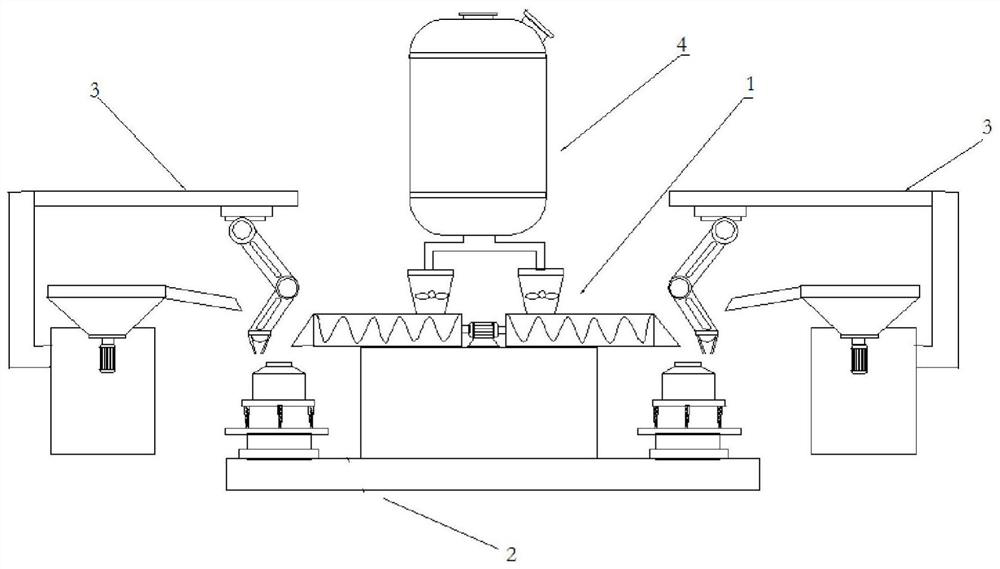 High-efficiency unloading device and working method for water-based fire extinguishing agent production