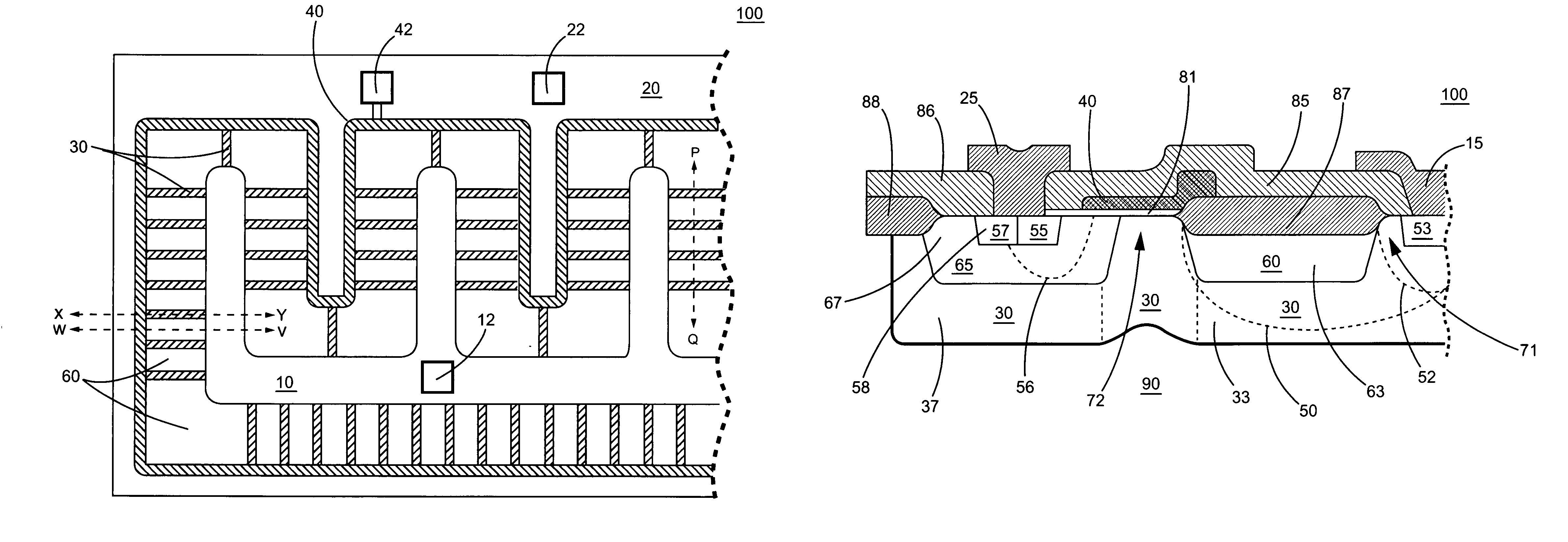 Isolated high-voltage LDMOS transistor having a split well structure