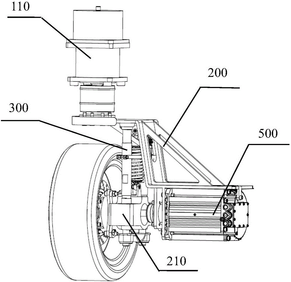 Electric car chassis assembly capable of achieving four-wheel wheel-side-motor drive and four-wheel independent turning and control method