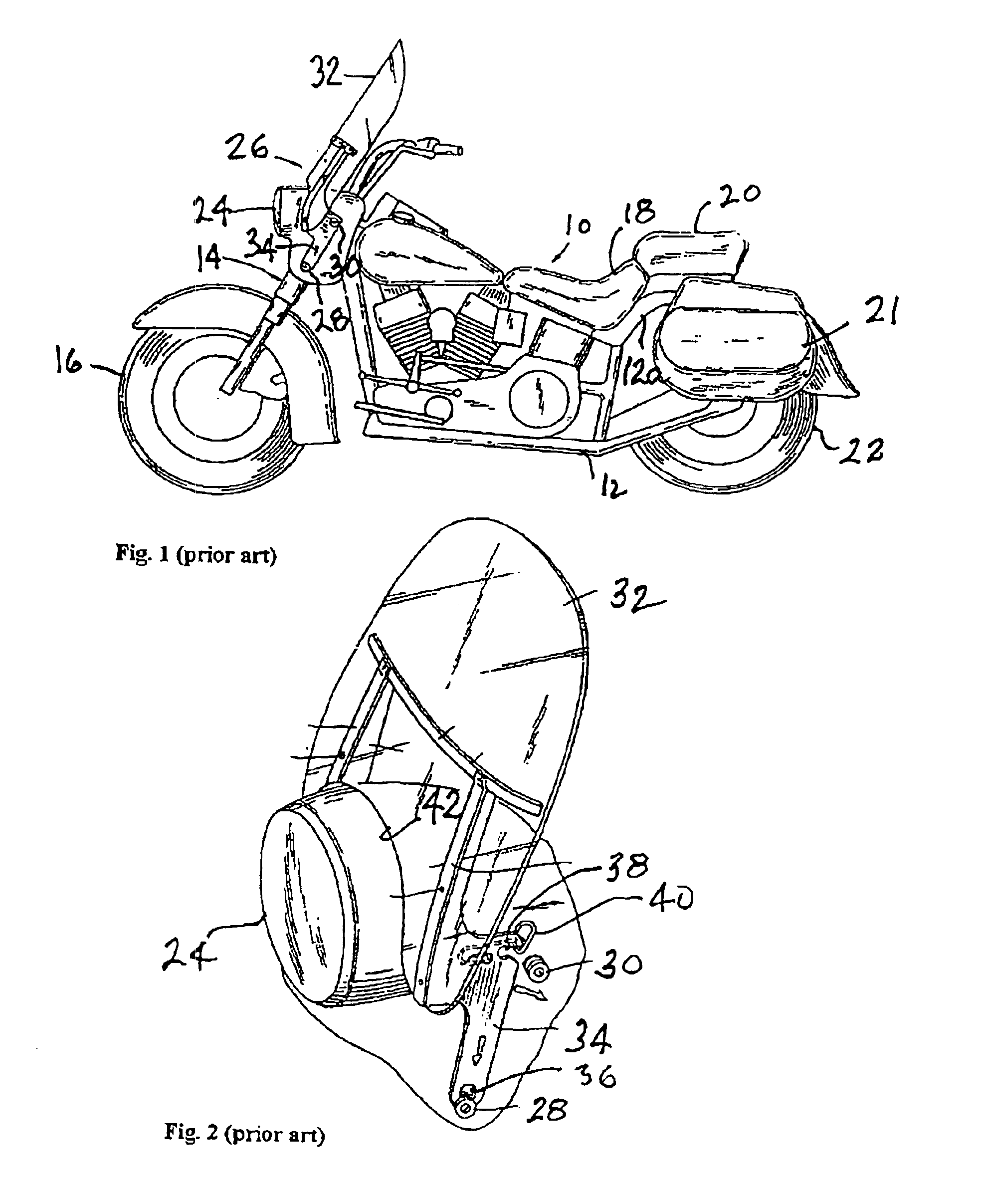 Alternative mounting for removable motorcycle windshield