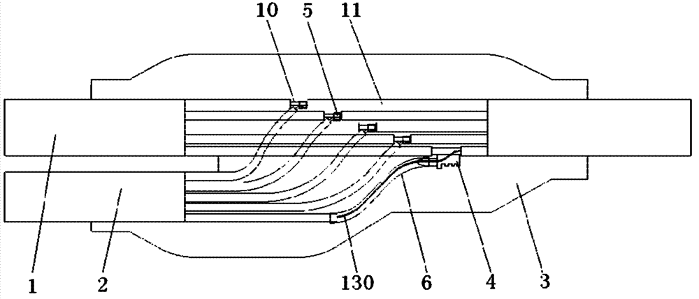 Intelligent electrical network fiber composite prefabricated branch cable and manufacture method thereof