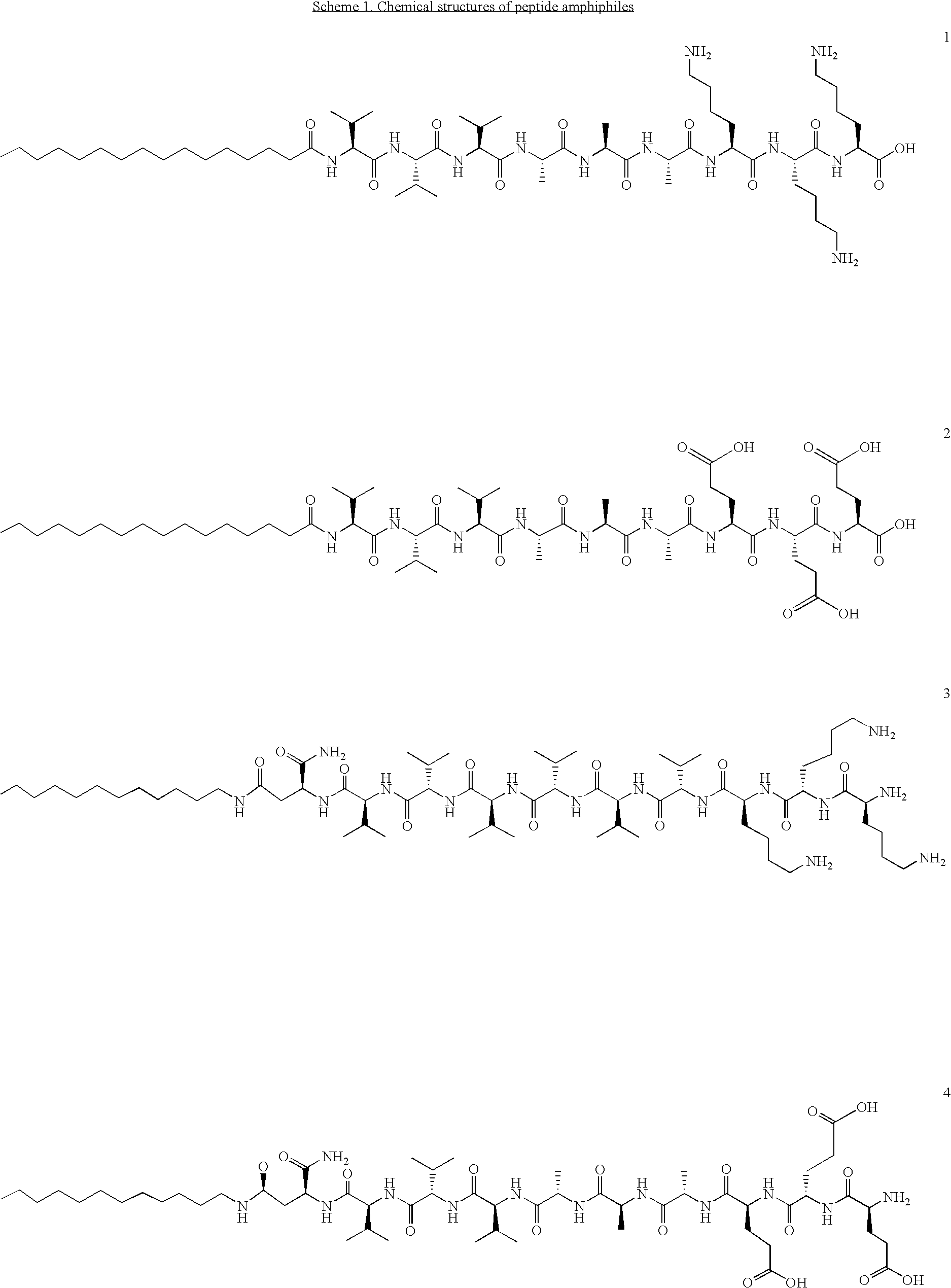 Self-assembling peptide amphiphiles and related methods for growth factor delivery