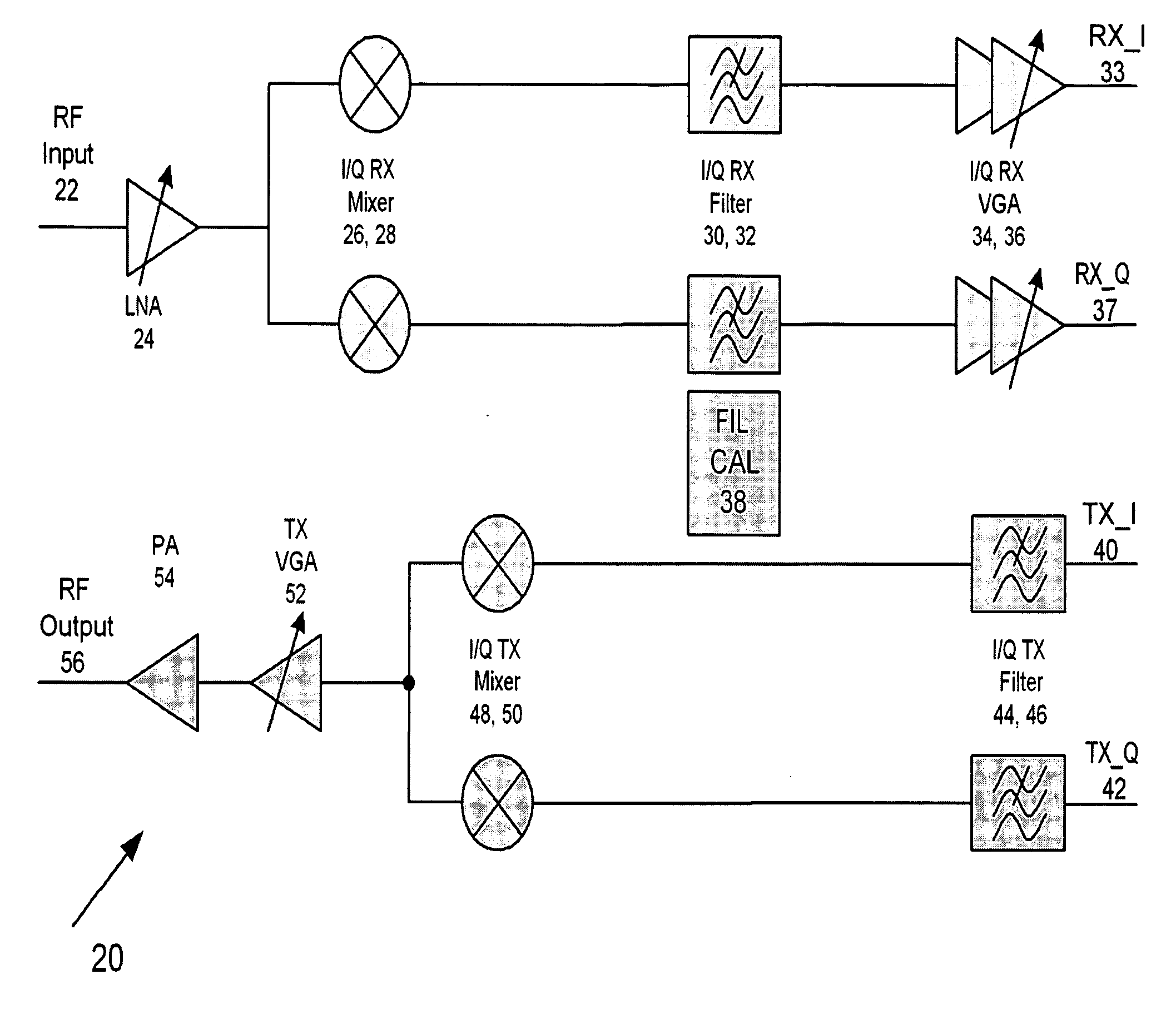 Shared receiver and transmitter filter