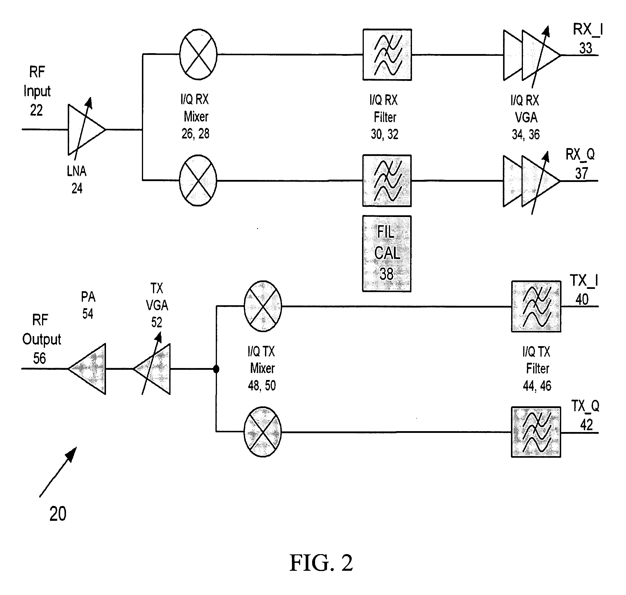 Shared receiver and transmitter filter
