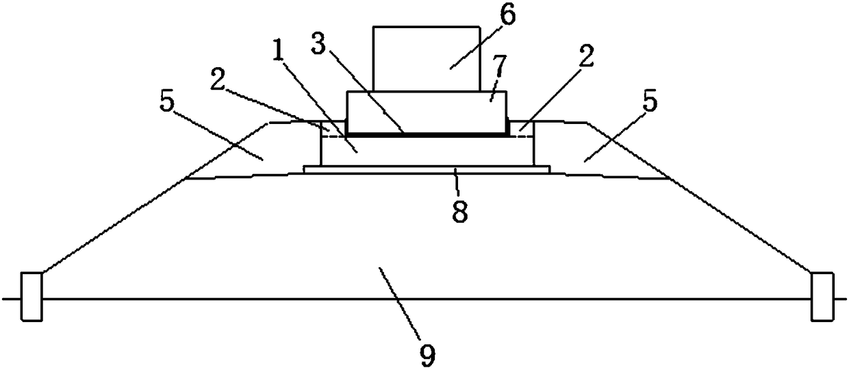 Inter-node limiting structure of rail-bearing beams in single-track section of low-speed maglev traffic project