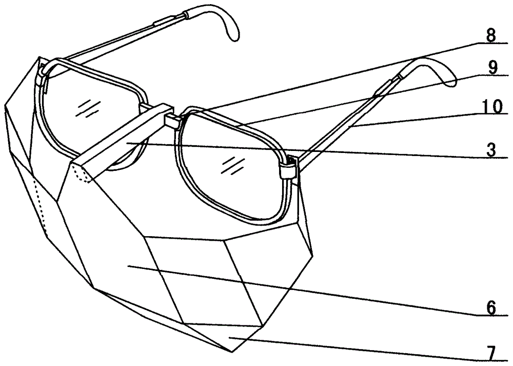 Anti-spitting liquid isolation plate for spectacle frame