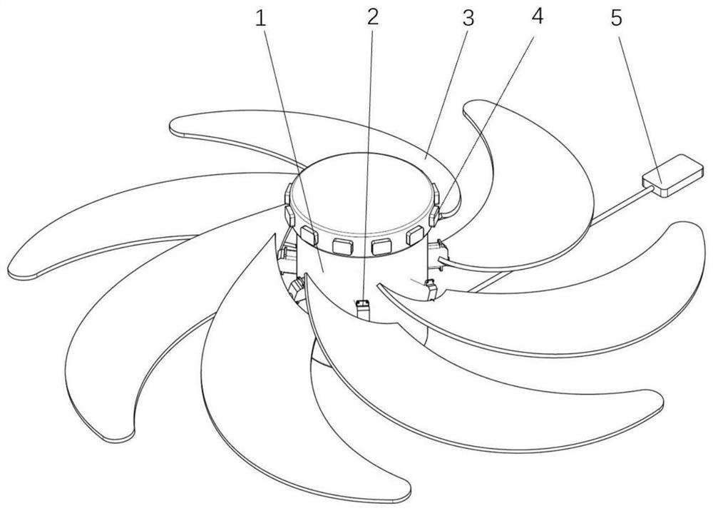A self-adjusting bionic fan with variable angle