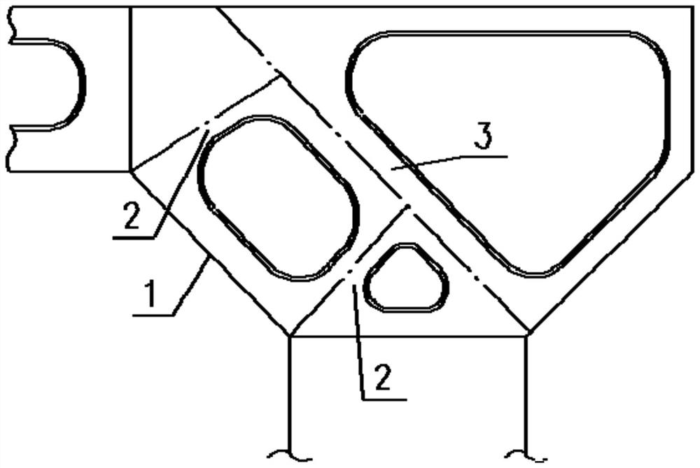 A high load-bearing strong frame structure of a small waterplane area catamaran