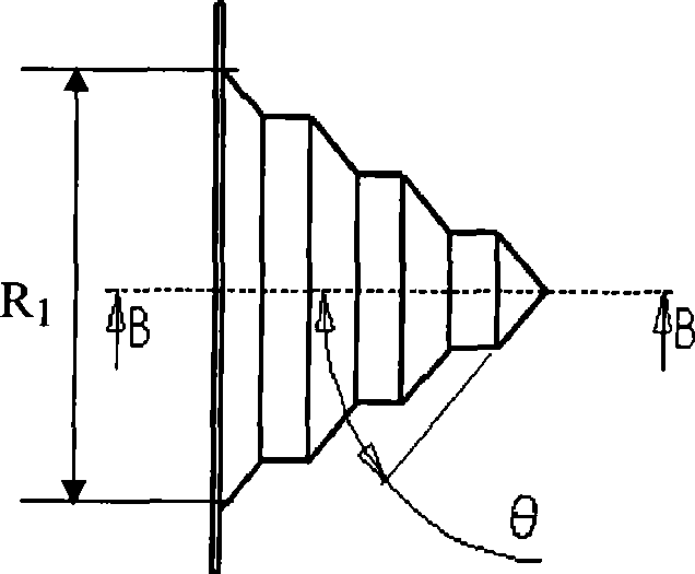Laser reflection expanding cone and method for manufacturing same