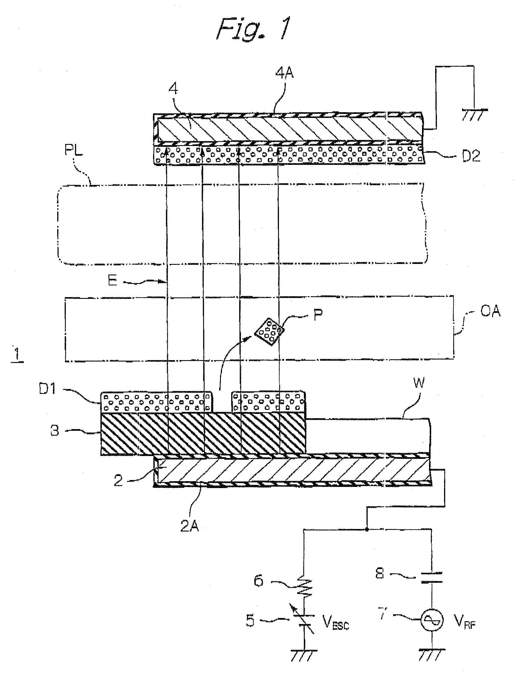Object-processing apparatus controlling production of particles in electric field or magnetic field