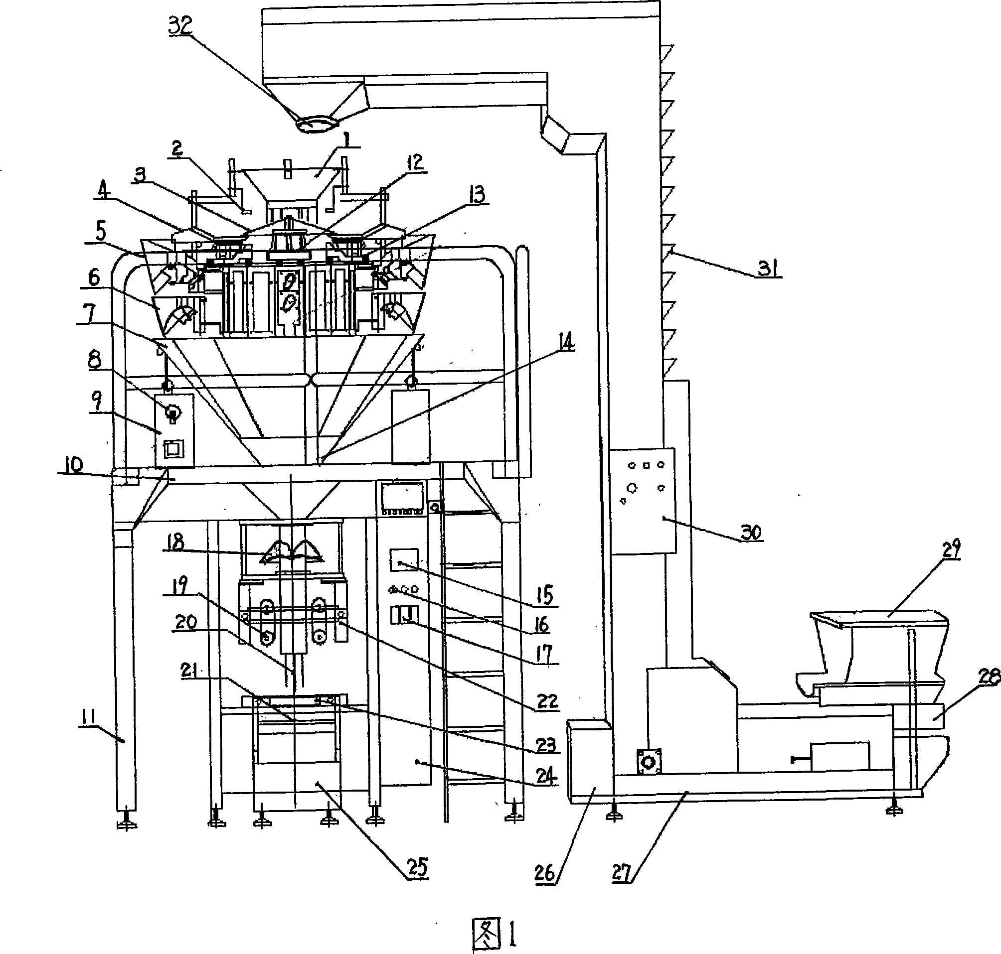 Full-automatic vertical filling vacuum packing machine