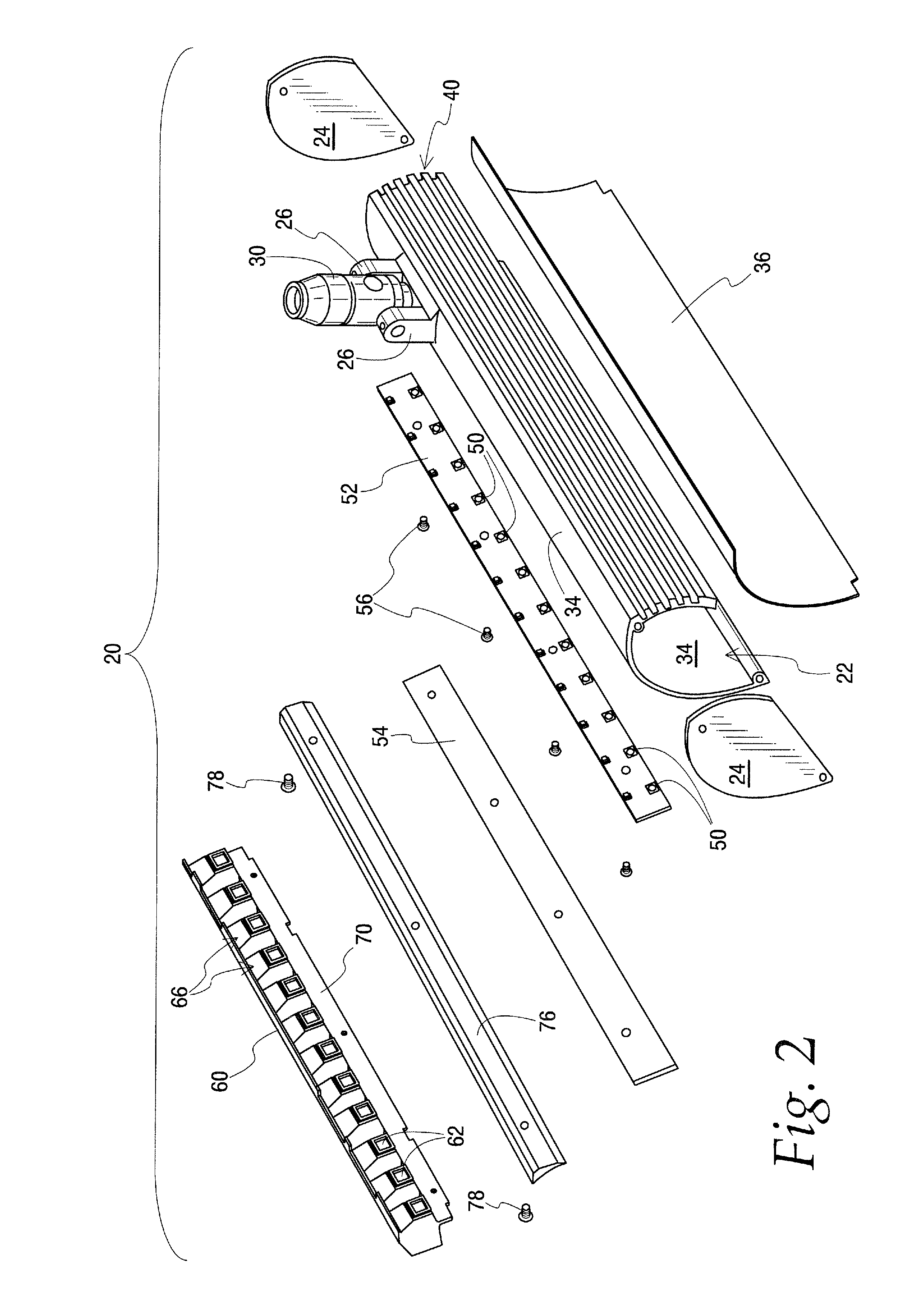 Light fixture with directed LED light