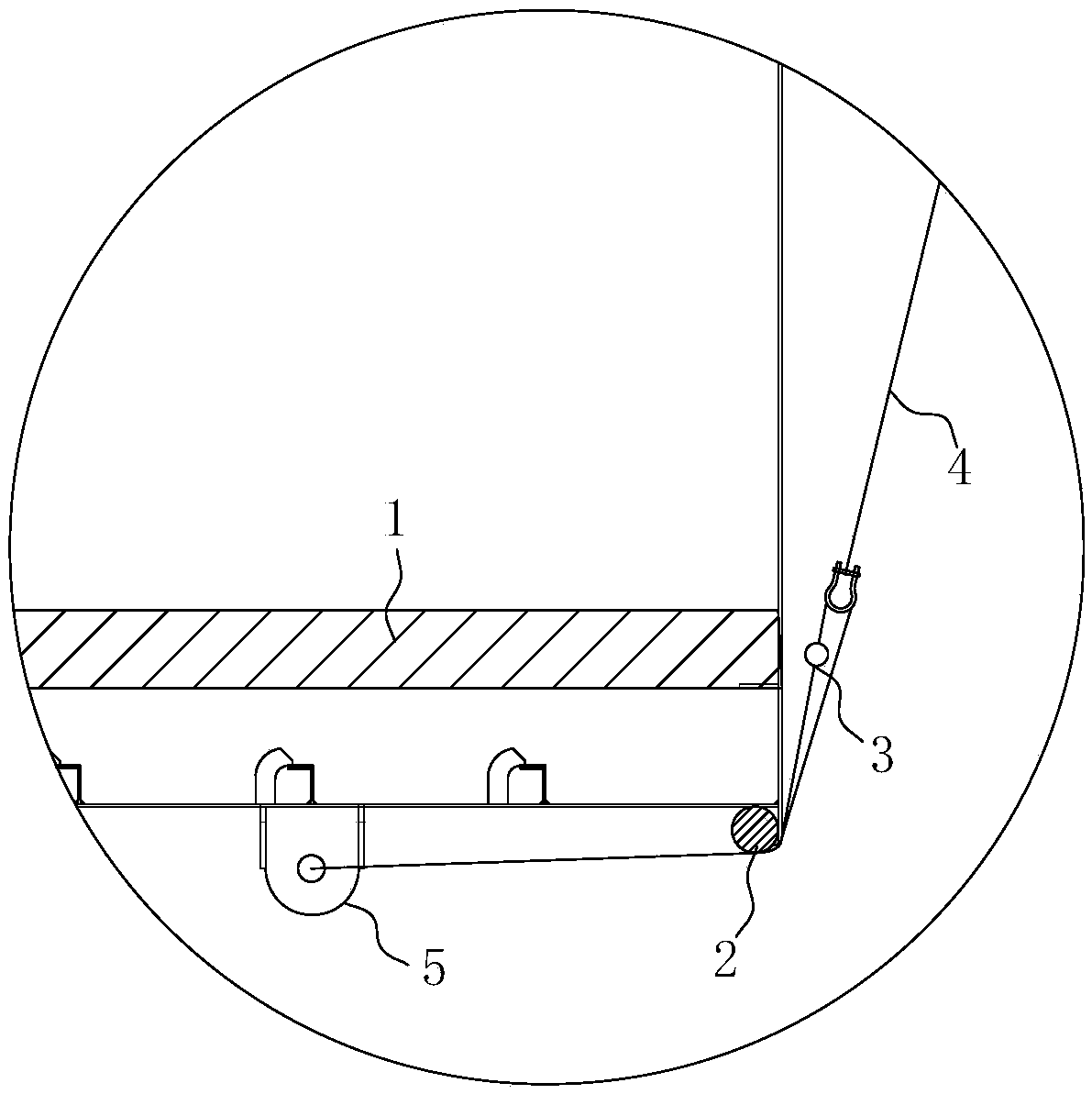 Turning-over method of ship, and protection tool