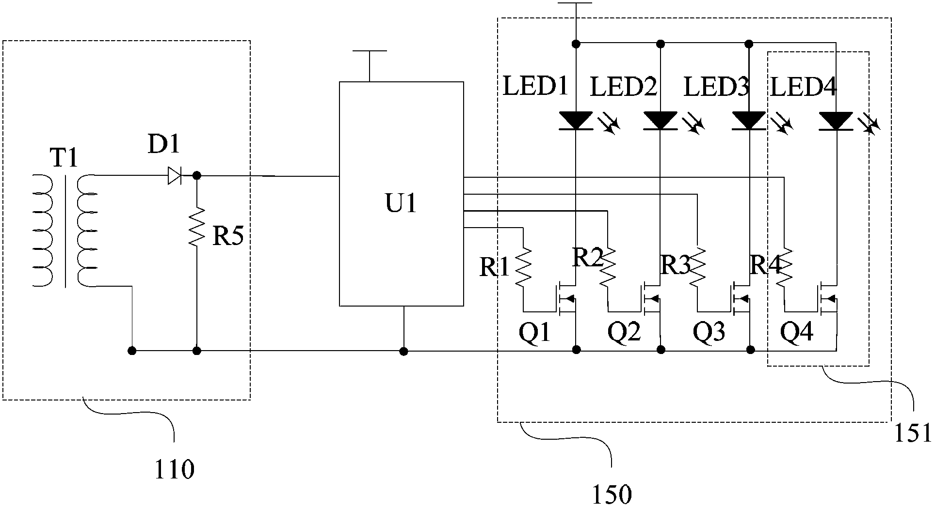 Lamp service life monitoring circuit and lamp