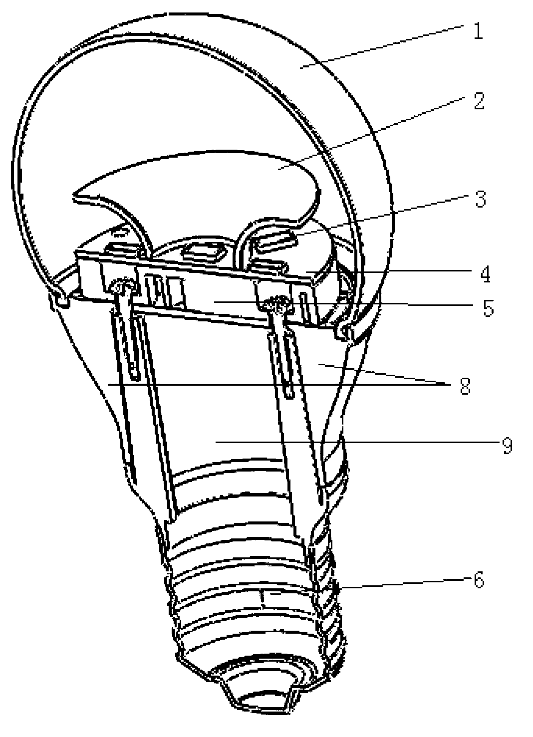 All-light-distribution optical system used for light-emitting diode (LED) ball bulb lamp
