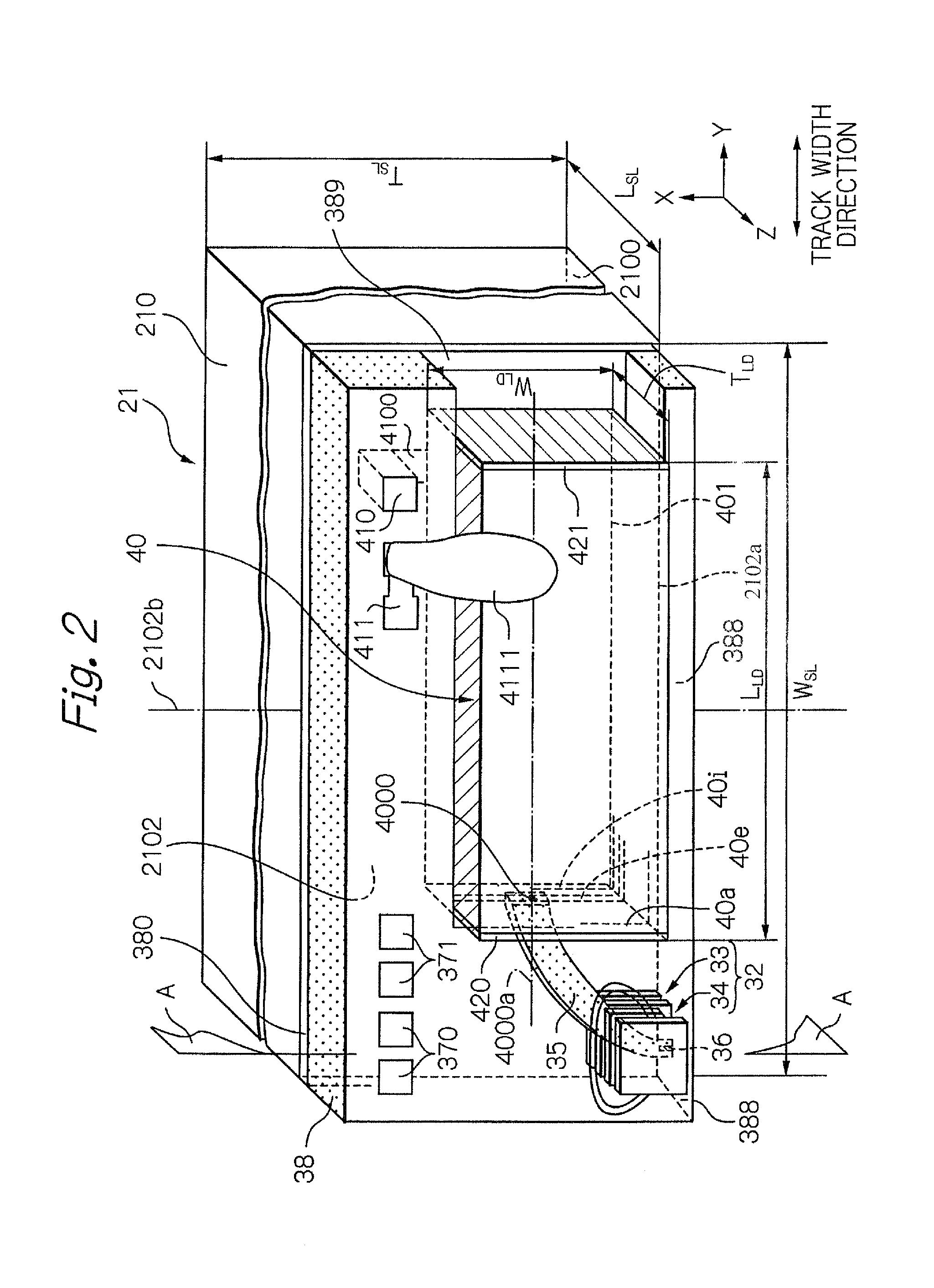 Thermally-assisted magnetic recording head having a light source at least inclined from an opposed-to-medium surface