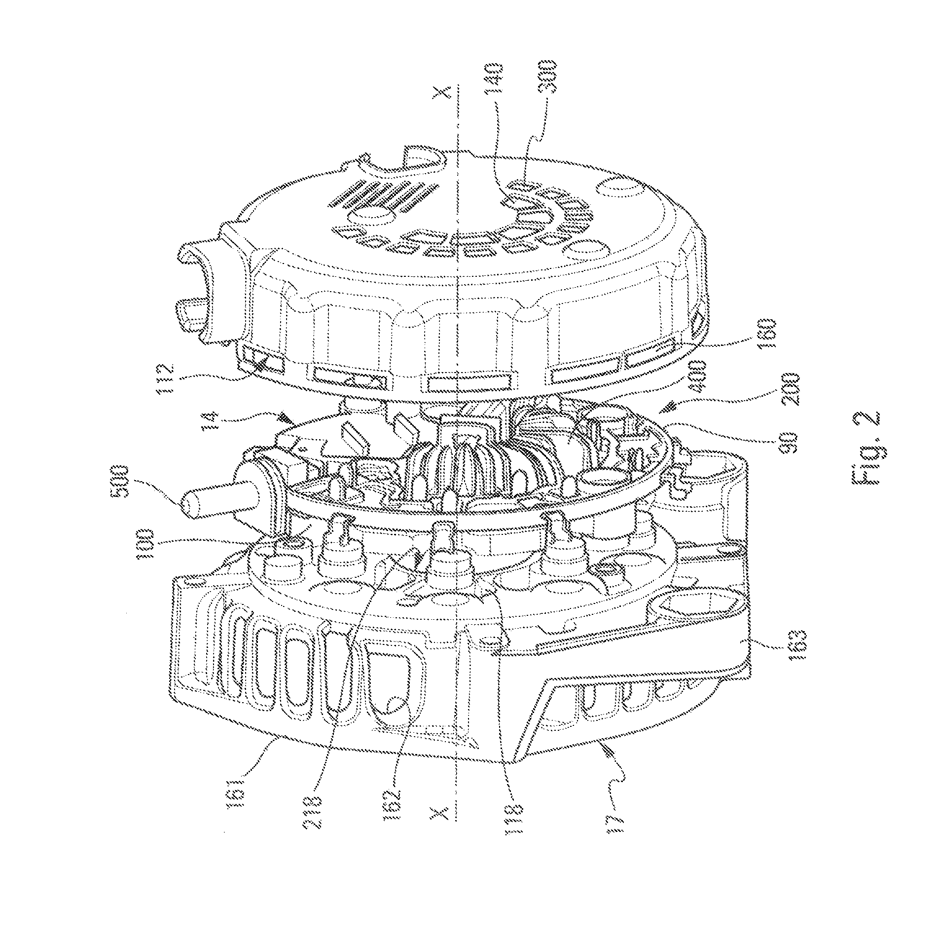 Voltage regulator device for rotary electric machine, bearing for rotary electric machine equipped with such device and machine comprising such bearing