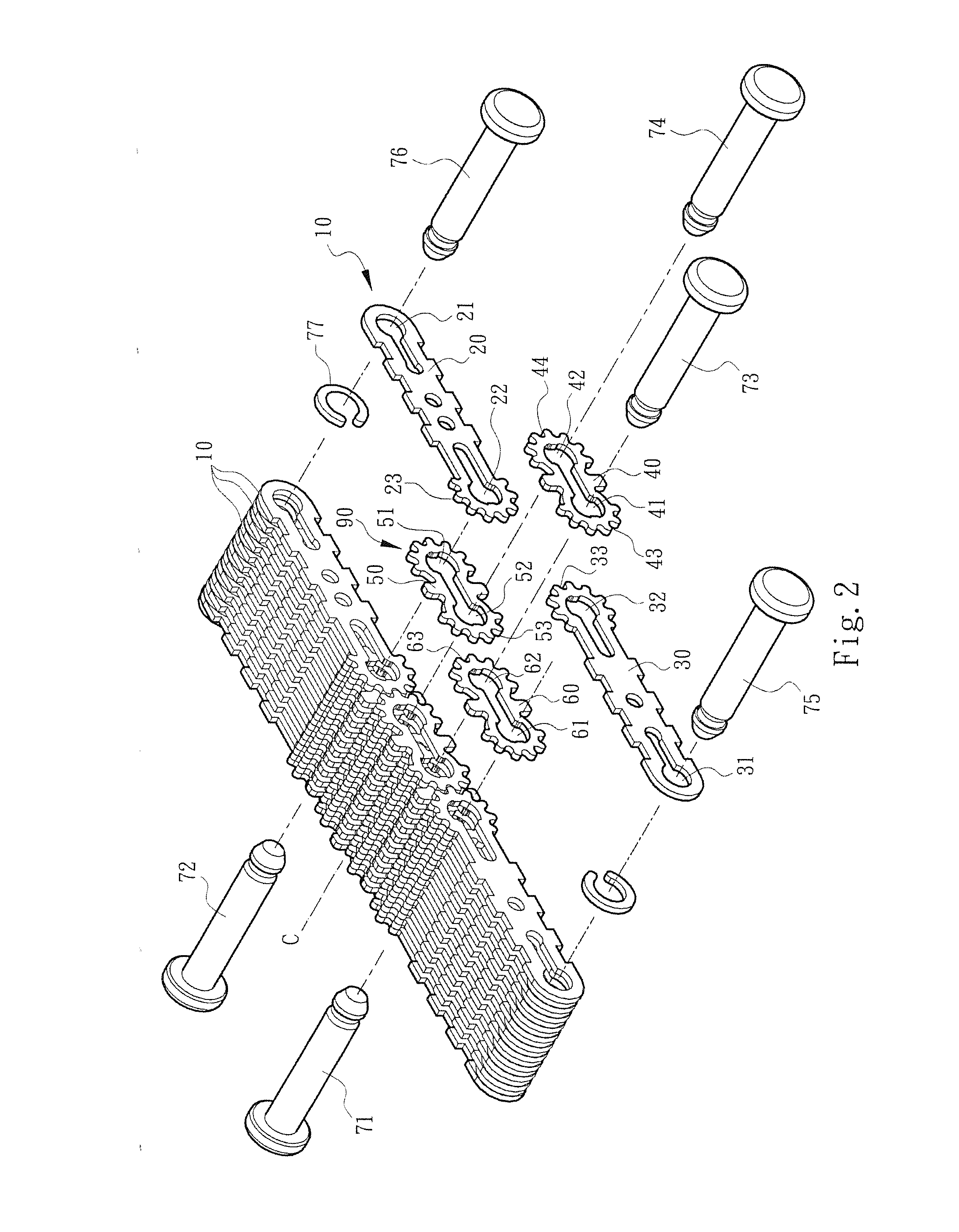 Multi-segment rotary shaft structure