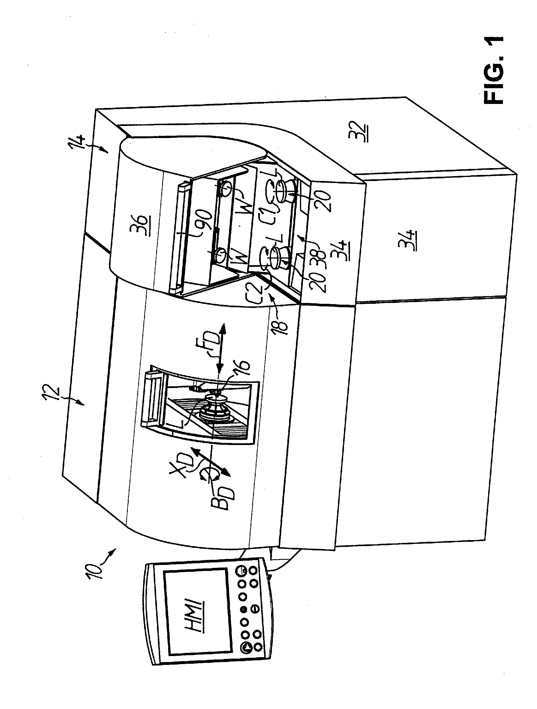 Device for Fine Machining of Optically Effective Surfaces on In Particular Spectacle Lenses and Flexible Production Cell Comprising Such a Device