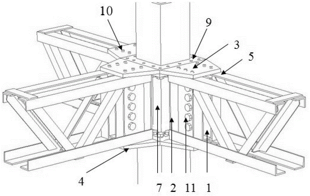 Beam-column joint connecting device for multi-story/high-rise assembly type steel structure system