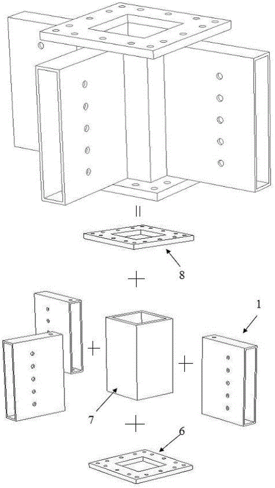 Beam-column joint connecting device for multi-story/high-rise assembly type steel structure system