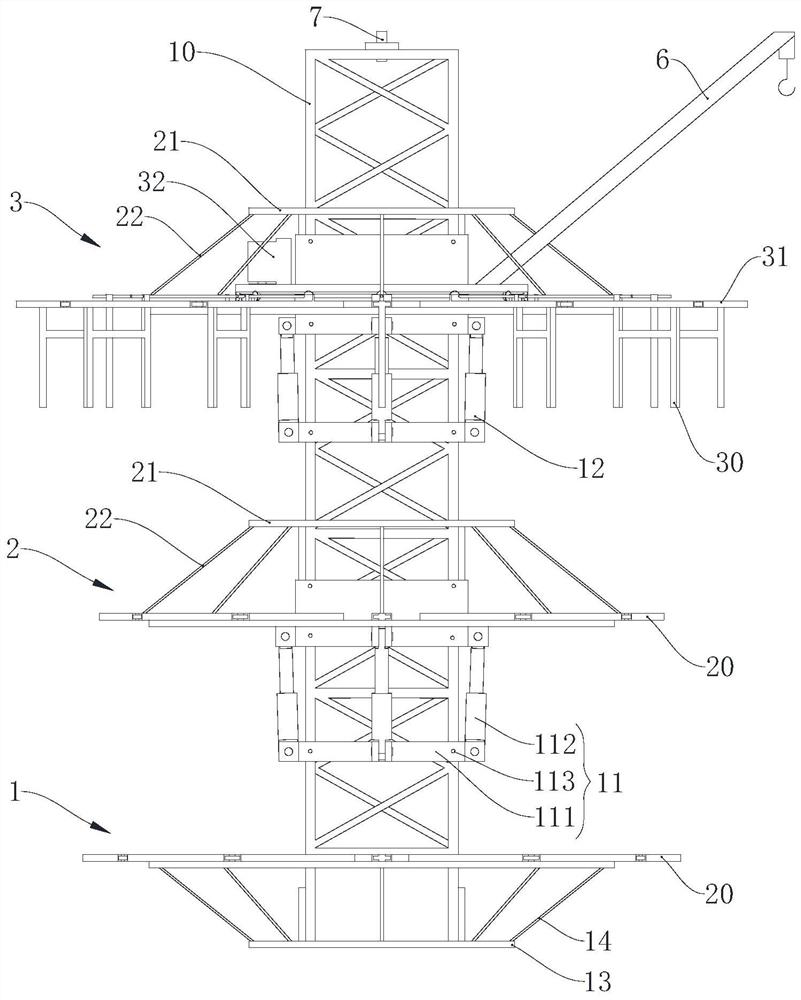 Synchronous construction platform and method for ultrahigh chimney cylinder and lining