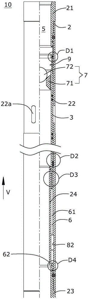 Fracturing device used for oil-gas pipe column