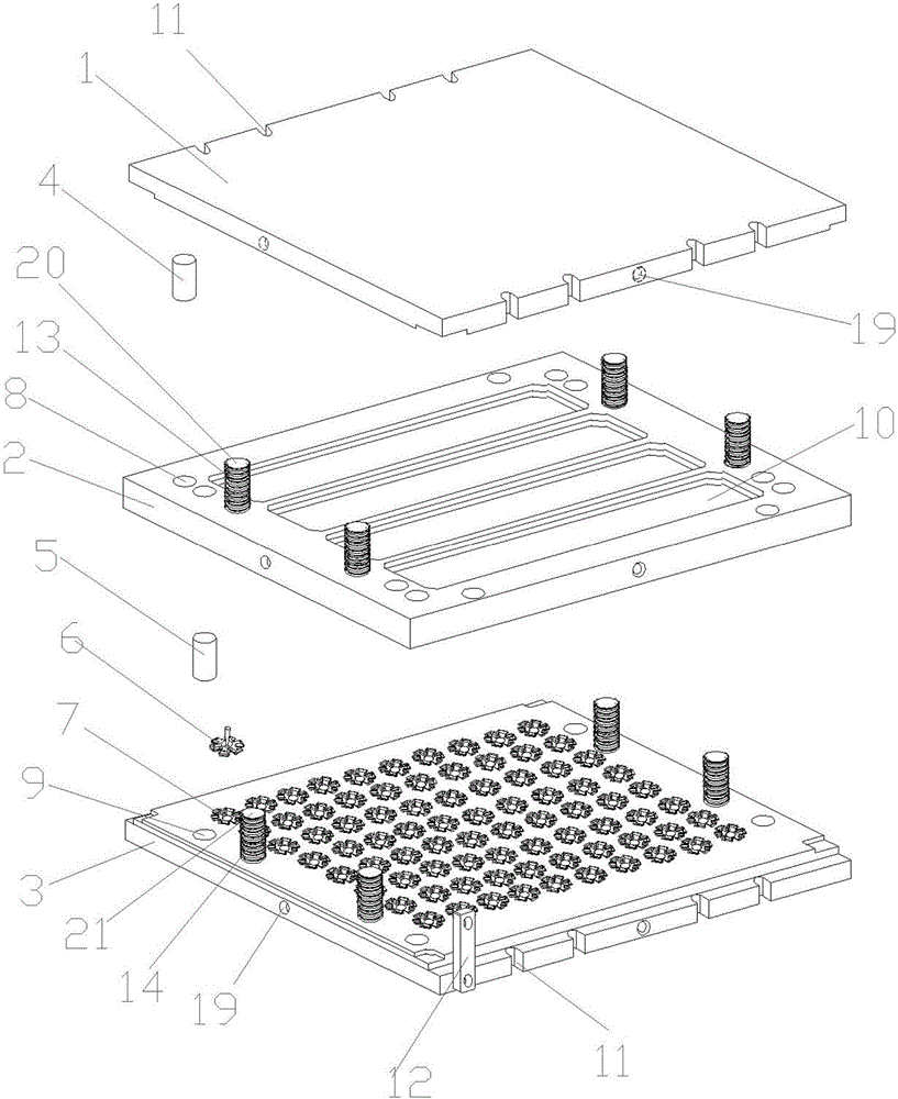 Pressure injection mold for shock pad