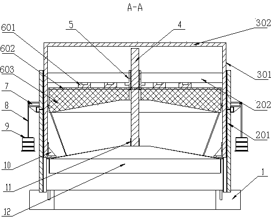 Guiding buffering anti-explosion device for vertical air shaft