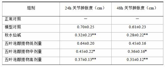 Application of Zhuang medicine root or leaf of cochinchina raspberry alcohol extract in preparation of anti-gouty arthritis medicines