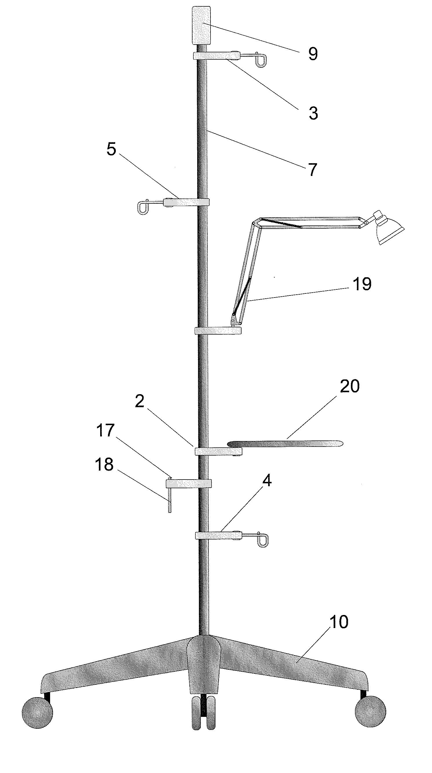 Pole gripping hook for medical supplies