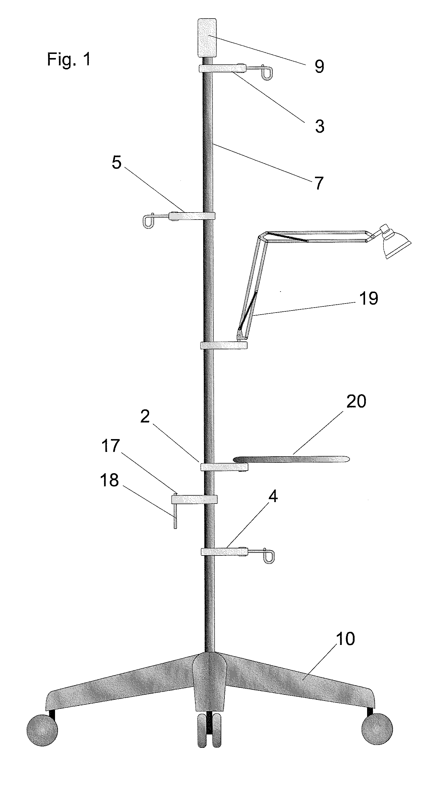 Pole gripping hook for medical supplies