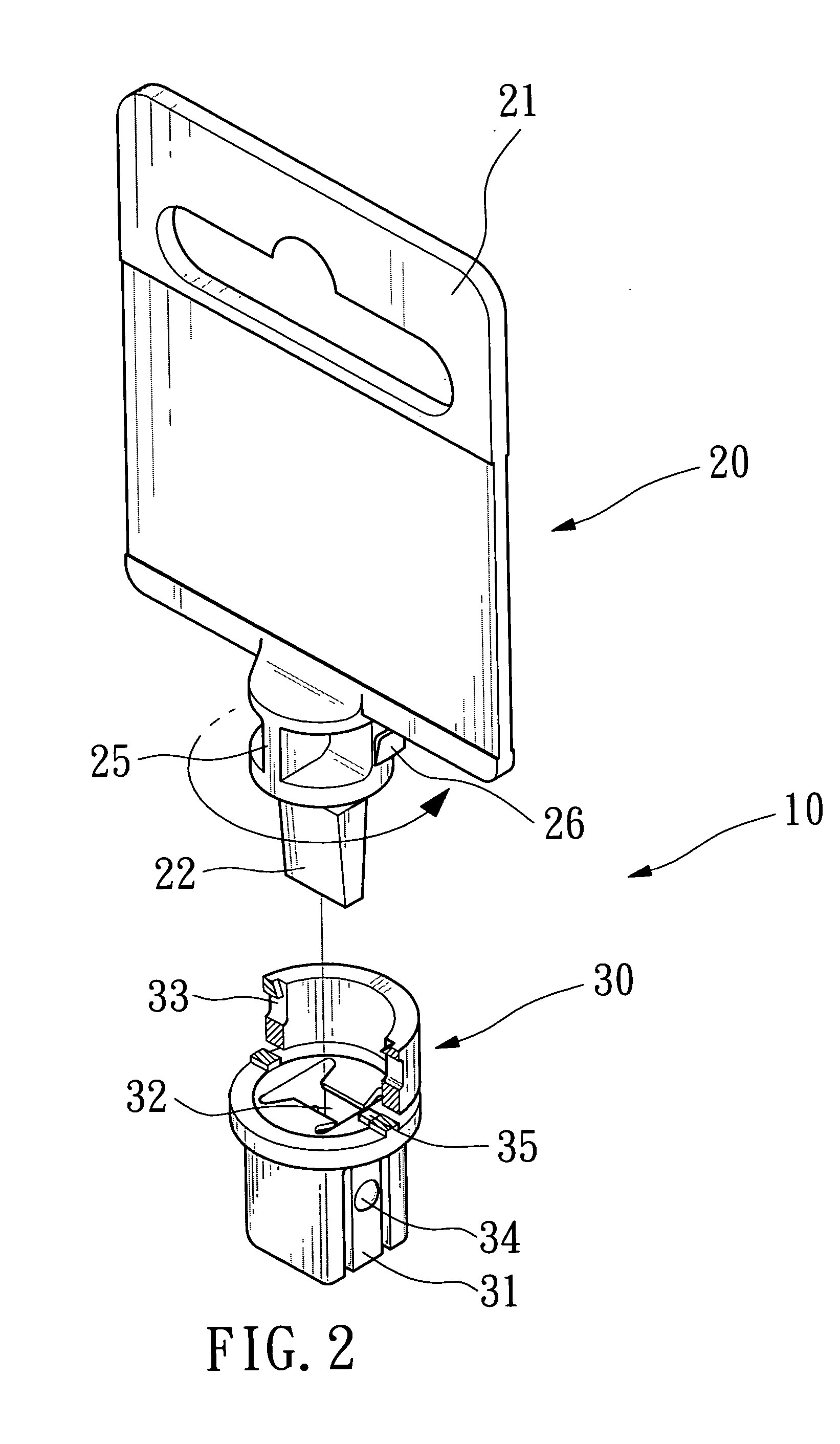 Hanging card mechanism for a socket