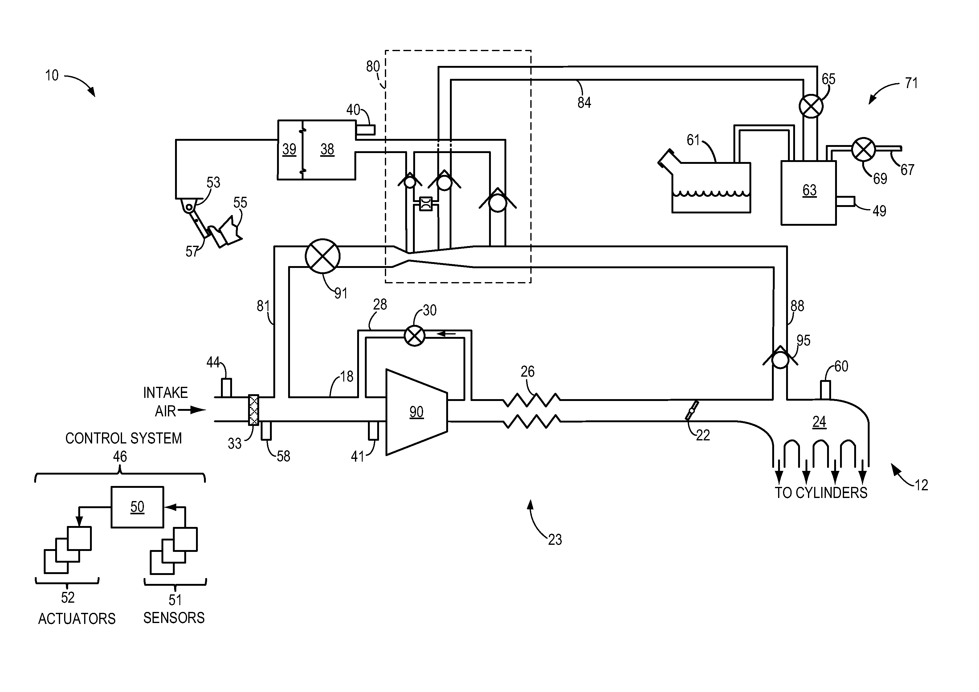 Multiple tap aspirator with leak passage