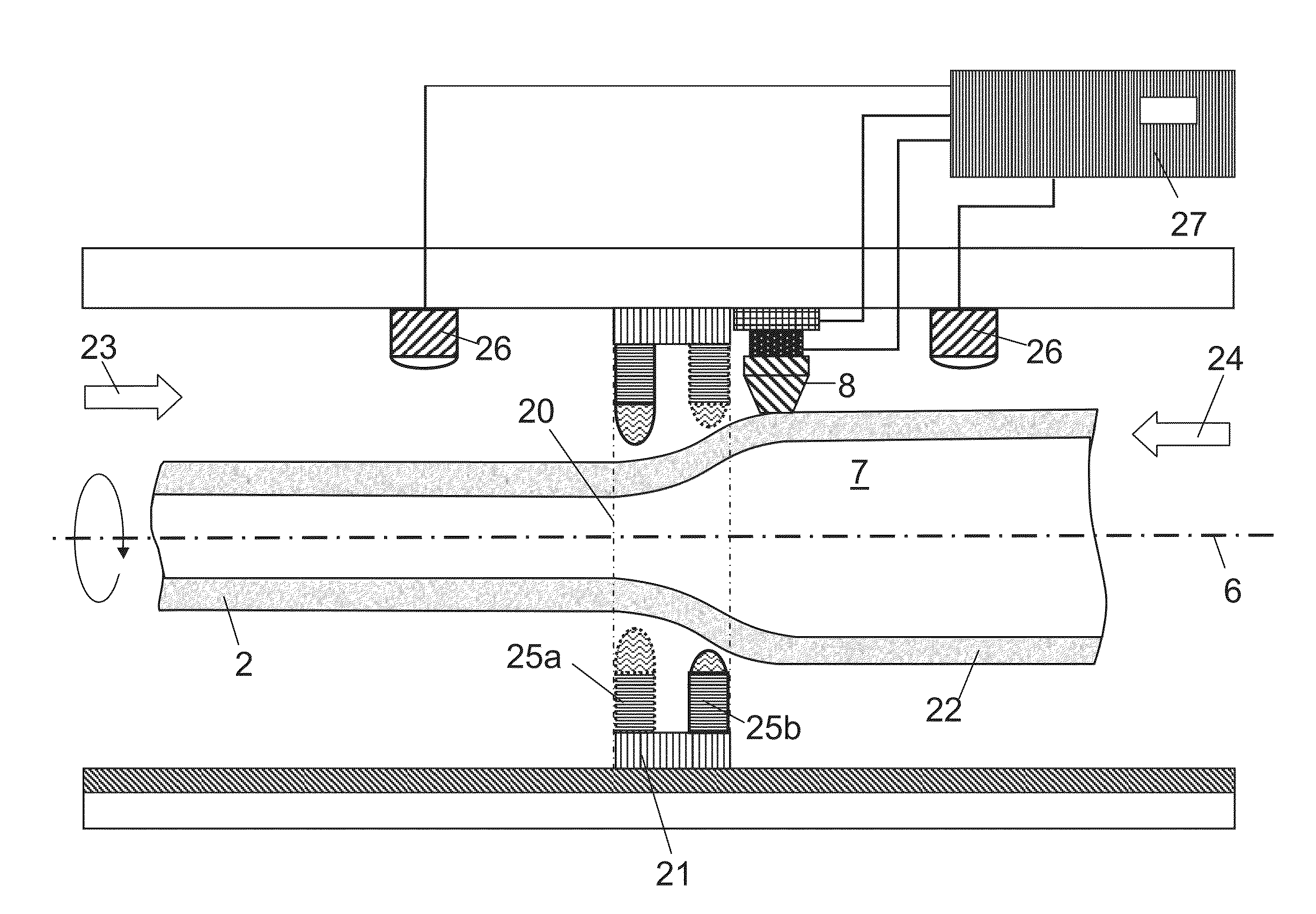 Method for producing a tube of glass