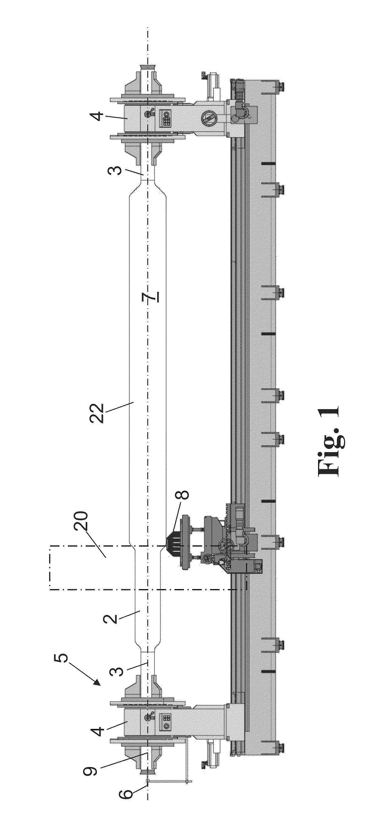 Method for producing a tube of glass