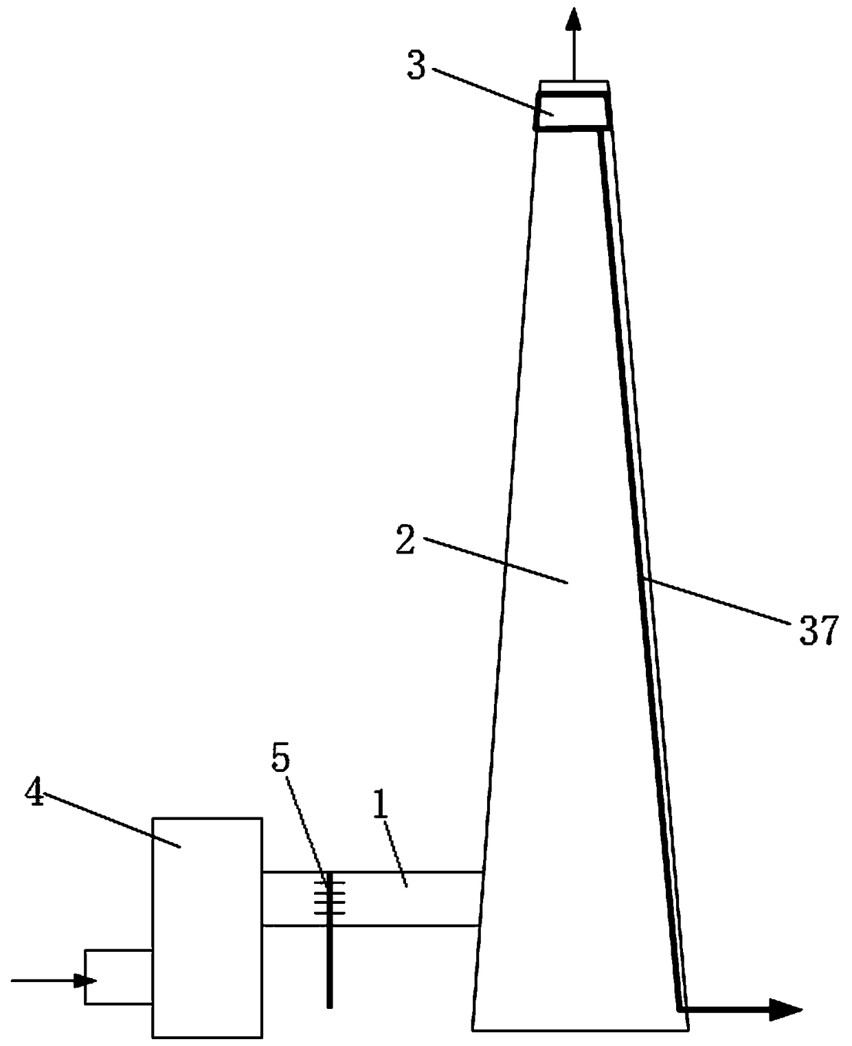 Flue gas pollutant treatment system and treatment method and chimney