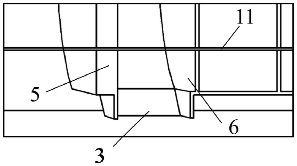 Double-channel heater drain cooling section inlet structure and design method