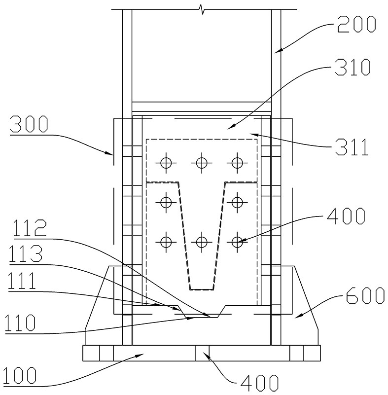 Self-locking structure column base system and construction method thereof