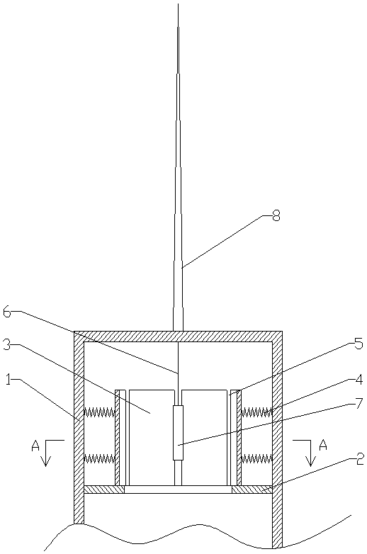Swing type damping device on top of single pipe tower